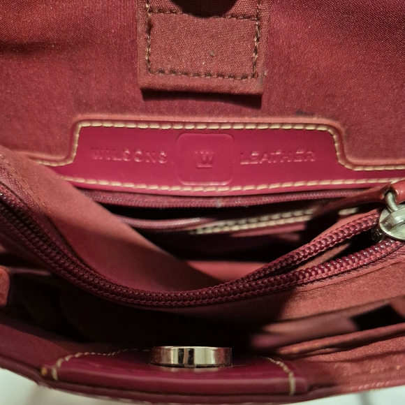 Vintage Wilsons Leather Satchel Handbag Purse Red - Picture 5 of 9